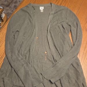 Y2K Women's Daytrip Buckle Distressed Knit Cardigan Grunge Nirvana Cobain Large